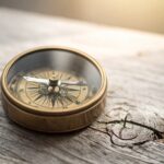 Der Kompass, der nach Süden zeigt